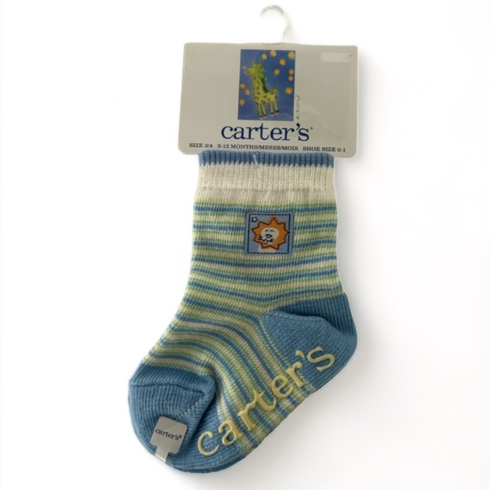 🦋 5/$25 - Carter’s Striped Socks - Size 3/4 for 3-12 Months (Shoe Size 0-1)